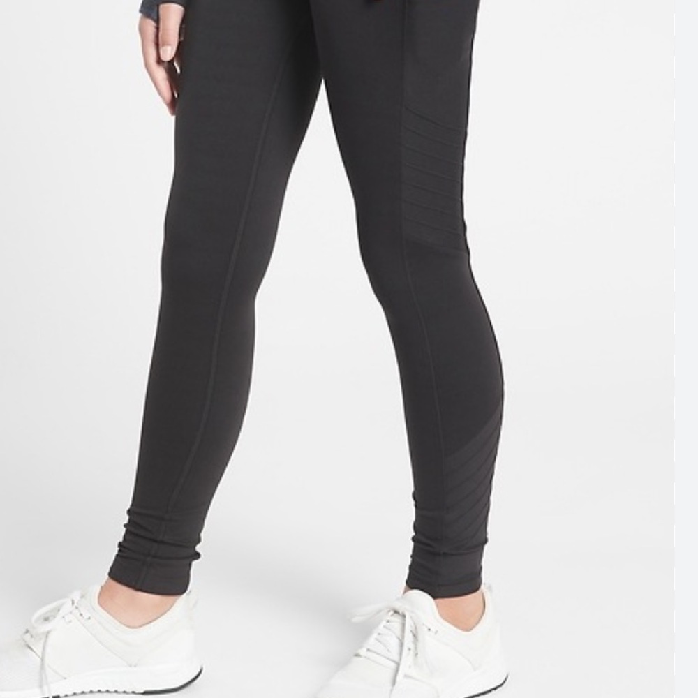 Athleta Girl Black and  Heather Gray Leggings high rise L/12 - Picture 11 of 11